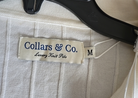 Nwt Collars & Co Mens Luxury Knit Polo Shirt Sweater Medium Beige - Picture 6 of 7